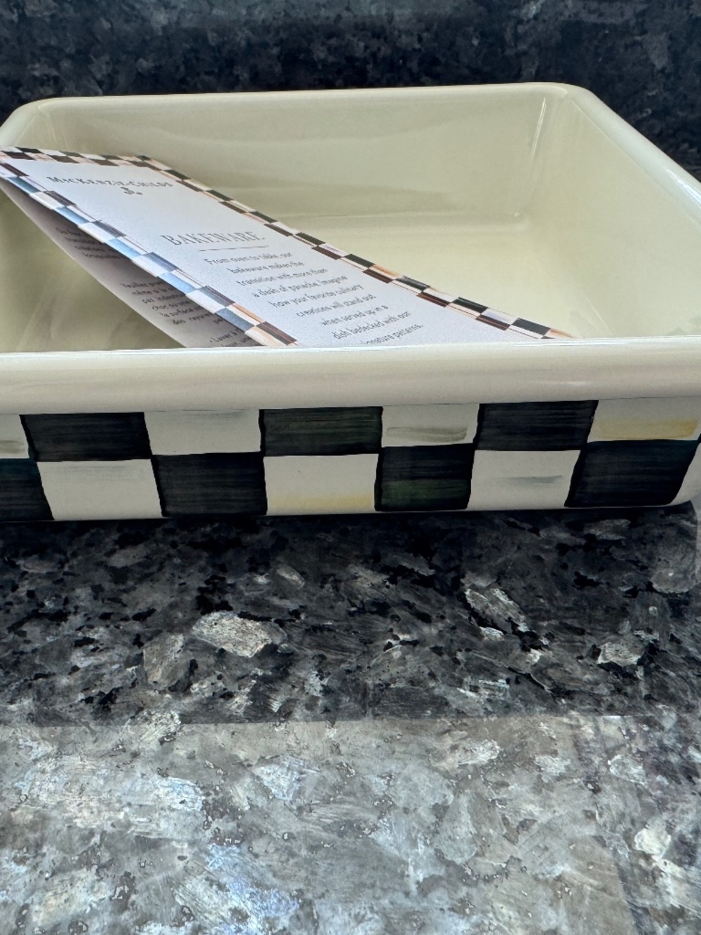 MacKenzie-Childs* Courtly Check 8" x 8 " Baking Pan New in Box